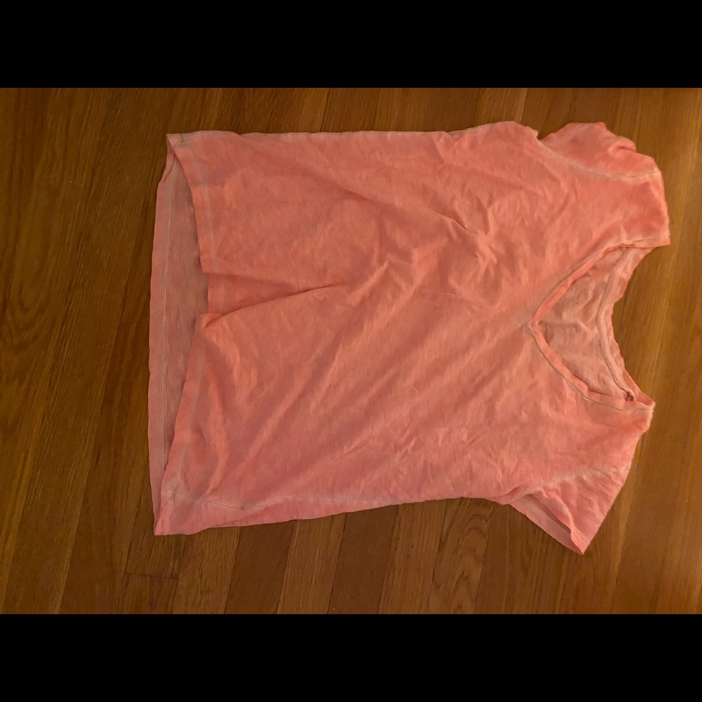 Gap hand dyed v neck cotton shirt in small in coral